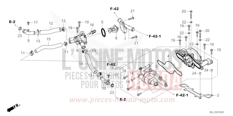 WATER PUMP for Gold Wing MAT IRIDIUM GRAY METALLIC (NHC64) from 2023